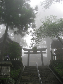 1512px:  霧の三峰拝殿階段下から By : hudanit 