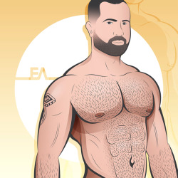 My new style, some shadows and lights! My big muse @krovoz Always giving me all this stunning inspiration! #TheEdArt #EdArt #Illustrator #Ilustracion #Gay #GayArt #GayIllustration #GayGuy #GayMuscle  #Draw #Drawing #Beard #Tattoos #Muscles #MuscleHunk
