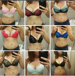 sebastian46:  Enjoy this collage of me trying on bras…