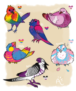 astral-glass: 💮 Happy Pride month with pride birds! 💮