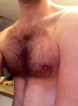 gob-smack:  I sprang a hairy chest when I was 15. I am Italiano, so I looked like a man as soon as I stopped looking like a boy. I was ashamed of it then, but now love it and want to show it off. My favourite part of my body 