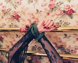 30 days of kink - day 8Post a kinky image you find erotic.I just love love love this image. Lace and rope are one of my favourite combinations, and there’s something I adore about being tied up. It mostly makes me feel safe, because I have to trust