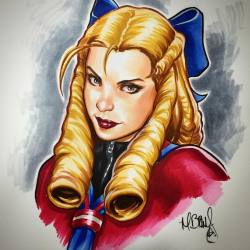 markbrooksart:  Another head sketch from #SDCC. Karin from #StreetFighter. #Karin #Capcom #MarkBrooks 