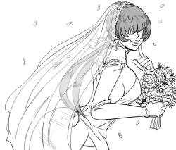 theartistknownasbb:Patron request for Shermie in wedding dress