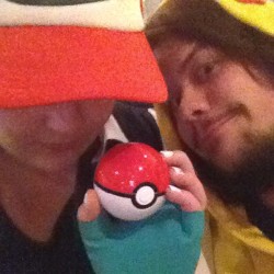 Me &amp; Dean at Julia&rsquo;s 21st!!!!! Yay! I dressed up as Ash &amp; Dean was Pikachu.  #pokemon #cozplay #ash #pikachu #happybirthday