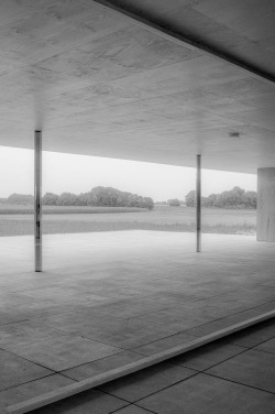 ryanpanos:  1:1 Model of Golf Course Clubhouse | Mies Van der Rohe | Robbrecht en Daem | Via In the rolling landscape around the former industrial German city of Krefeld, Robbrecht en Daem architecten have realized a temporary pavilion based on a design