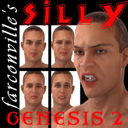 More facial expressions for your Genesis 2 Males! Silly, silly, silly! THIS IS SILLY FOR G2M. Special facial expressions meticulously made for the manly Genesis 2, ready to be used with this character in DAZ Studio 4 or greater. This cannot be used in