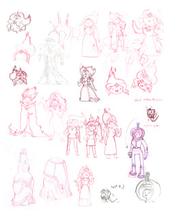 The Cooler concept drawings by writer/storyboard artist Andy Ristaino skronked:  some phoebe and bonnibel outfits. 