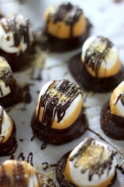 confectionerybliss:  Dark Chocolate Salted Caramel Dipped Marshmallows • Baker By Nature
