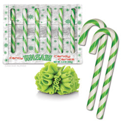 berthoodle:  vorpal-claws:  archiemcphee:  Wasabi Candy Canes - You know they’re Wasabi Candy Canes, but to everyone else they look like normal mint-flavored green-striped candy canes. Of course, when they grab one, instead of the minty goodness they’ll