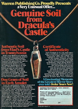 Genuine Soil from Dracula&rsquo;s Castle.