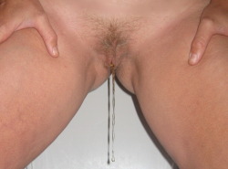 naturalblondepubes:Big Drip from Blonde Neat little pussy with sweet labia and shiny blonde pubes.  &ldquo;A little treat for you, slave&rdquo;