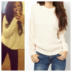jasminevstyle:  The other day, jasmine posted this photo switching up to her fall wardrobe wearing this Daisy Street Fishermans Sweater. This sweater looks super comfy and cozy for the colder fall days and super cute.  Get it below compliments of Asos