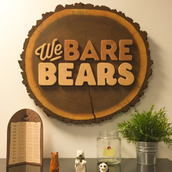 We Bare Bears wood carving by @kylerspears from our CN Studios! 
