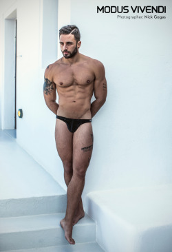 modusvivendiunderwear:  Photography by Nick Gogas with model Christos Artemiou. Our new campaign for a best selling underwear line, the Modus Vivendi Bon Bon Mini Briefs.