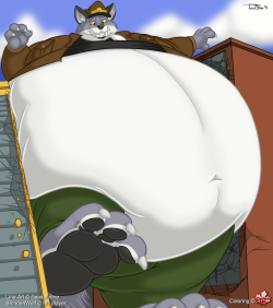 ShindenWolf was kind enough to give me permission to color this recent sketch he got from Teaselbone, and also with permission, I&rsquo;m posting it here. Looks like the humongous sabertooth wolf is having a bit of a space issue with two buildings.The
