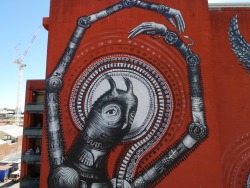 rfmmsd:  Artist: PHLEGM  &ldquo;Another wall from my creation myth series. Painted for the Public mural festival. Form    Perth, Australia.”  