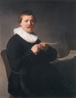 artist-rembrandt:  Man Sharpening a Quill, 1632, Rembrandt Van RijnSize: 82x102 cmMedium: oil, canvas