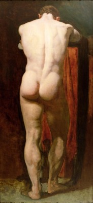 vintagemusclemen:This is one of William Etty’s better known paintings, entitled simply “Male Nude.”  Although his work was commercially and critically successful during his lifetime, they were not popular in the late 19th and throughout the 20th