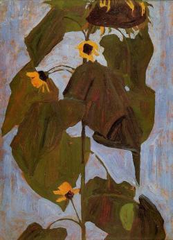 expressionism-art: Sunflower via Egon Schiele Medium: oil on cardboard