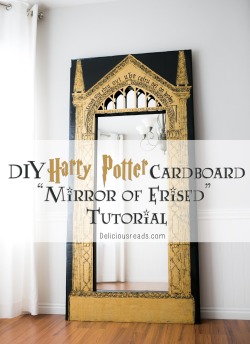 teaahnuh:  truebluemeandyou:  DIY Cardboard Harry Potter Erised Mirror Tutorial and Template from Delicious Reads. The mirror appeared in Harry Potter and the Philosopher’s Stone and is inscribed, “Erised stra ehru oyt ube cafru oyt on wohsi” or