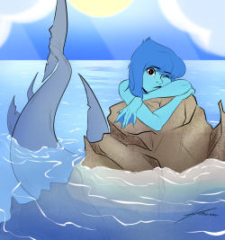 Idk I was totally just playing around, plus I rly wanted to draw Lapis. As a shark mermaid.