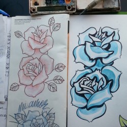 Drawing up some tattoo flash studies. Off of a design by Luca Tornatola  out of Tattoo Ideas.  #mattbernson #tattooapprentice #tattooflash #flowers #drawing #art #artistsoninstagram #artistsontumblr (at Empire Tattoo)
