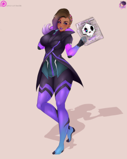 Sombra finished :DHigh-res   versions (Traditional/ Bikini/ Bikini v2/ Nude/ Nude Stockings/ Lingerie/ Special Laura Bonita costume) up in my Patreon and Gumroad. Thanks ! :) 