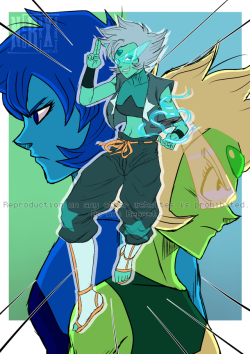 neorukixart:  Just caught up with SU and saw Laz has pants now so of course it would be the perfect chance for a DB’ed Dioptase with Goku’s pants (?) but mostly because I forgot how to draw in the SU style lol and kinda inspired with a Kefla redesign