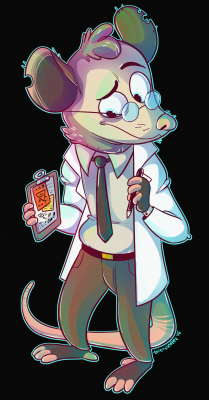 tortoisefeet:  OMG SO i am in love with the designs for @blueorca2000‘s zootopia au and i especially love when fiddleford is included in anything so i had to draw him ;;;opossum son……. 