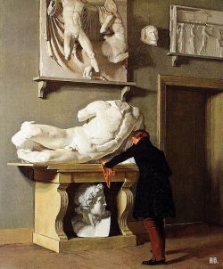View of the plaster cast collection at Charlottenborg. 1830. Christen Kobke. Danish. 1810-1848. oil on canvas
