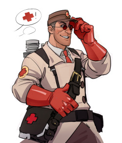 nomnomroko:my new  medic loadout~You know what? Throw your TF2 loadouts/OCs at me,  I  feel like arting all the things~