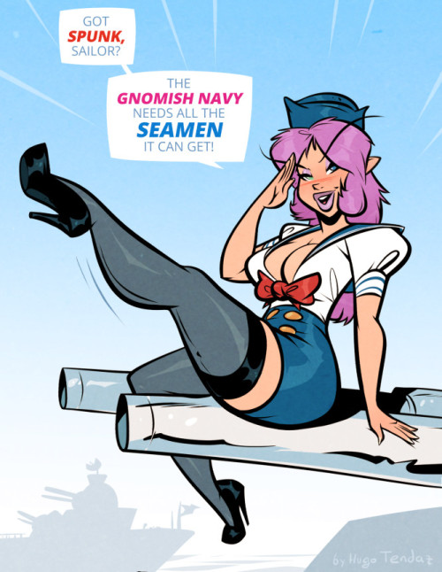   Plum the Gnome - Seamen - Cartoon PinUp Commission  Commission of Plum the gnome from comic The Party, made by https://twitter.com/Yosemite_Slam&mdash;&mdash;&mdash;&mdash;&mdash;&mdash;If you want to support me and my art check out my freshly revamped