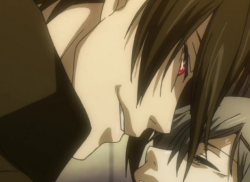 swimmerboys:  Ignoring everything about this scene, can we just take a minute to appreciate this profile of Sebastian looking absolutely hungry for Ciel’s soul? Because it’s hot as hell. That smirk. Them eyes. Lord have mercy on my damned soul. 