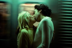 your-hair-is-beautiful:“I love this picture of Chris (Stein, Blondie guitarist) and me kissing in front of the moving subway train. Our photographer friend Roberta Bayley shot this in New York. We were on our way to a party and she had her camera.”