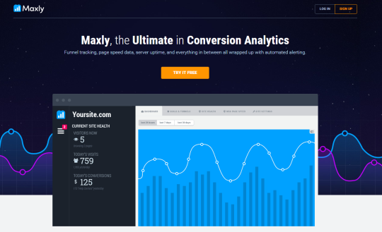 Maxly Analytics homepage image