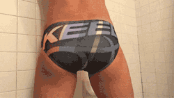 poopyme-wpb:Dropping a load in my “KEEL” water polo briefs