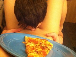 redcheekdave:  somethingsensual: perfect  I might not be able to make something nice after a long day for both of us, but at least I can order some pizza, and try to take away some of the stress and frustration with my tongue. Just relax love, and let