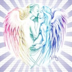#LGTB #Kiss #LoveHer #TrueColors #LesbianCouple #Angels #LoveArt #ByMe