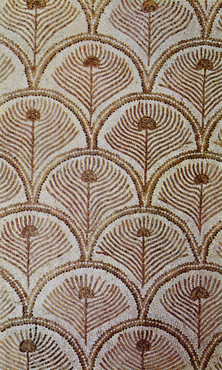desimonewayland: Tunisia. Roman civilisation. Mosaic  Uzitta. Peacock feathers arranged to form a geometric pattern. Sousse Museum. 4th century A.D. via: chaudron 