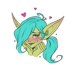 faebelina:Ack, I meant to attach this to a cute ask about Glitzy. She’s very susceptible to flattery, so this probably how she’s going to look for the rest of the day. XD