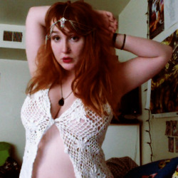 redheadedbondage:  It’s a Topless Tuesday and I’m still a freakin’ snow princess. It’s been a nice little day off. Guest tits provided by my friend, Alice! &lt;3 Buy me things pls. &lt;3 -Kit