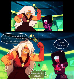 dav-19:  I did some funny screenshots, and wanted to redraw one… But then I came up with a little story.http://dav-19.deviantart.com/art/Steven-Universe-Screenshots-Redraw-549321577  This should totally be canon! XD