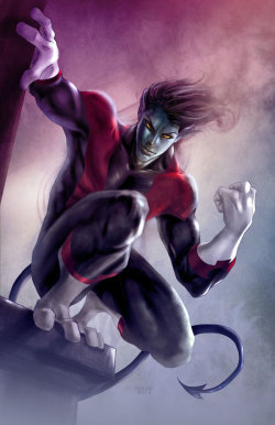famousfictionalcharacters:  X-MEN characters day: Nightcrawler (Kurt Wagner) Artist: Anne Cain