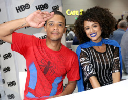 celebsofcolor:Jacob Anderson and Nathalie Emmanuel at the “Game of Thrones” autograph signing with HBO at San Diego Comic-Con International 2017 at San Diego Convention Center on July 21, 2017 in San Diego, California.