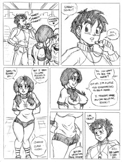 A Gohan and Videl AU short sketch comic! Someone told me that Gohan&rsquo;s new outfit from the upcoming movie made him look like PE teacher and thus the story pretty much wrote itself! After the full trailer for the movie came out, I was tempted to go