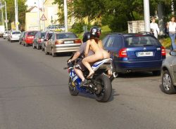 earthn:  Nude motorcycle passenger 