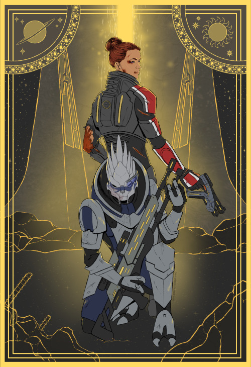 pastelideas: Commission for @mythologyandwriting of their Shepard and Garrus. Commission Info 