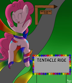 verminshy:  regxy:  Pinkie Pie having fun on the tentacle ride.Sorry for the awful background, but this picture took way too long so I kinda rushed at the end.Non-rainbow edit for the people who like their tentacles more simple.  WOW I LOVE THE RAINBOW