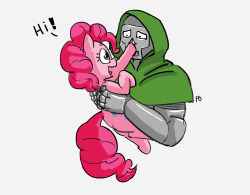 pabbley:“Doctor Doom and Ponies” from just now! I had no idea there was any relation of Dr Doom and pones? well here’s Ponk horse booping Him.&gt;w&lt;@mrdegradation